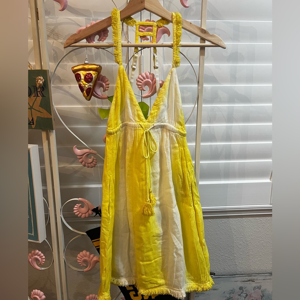 Billabong Yellow and White Dress